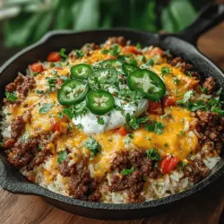 Cheesy Beef and Rice Delight