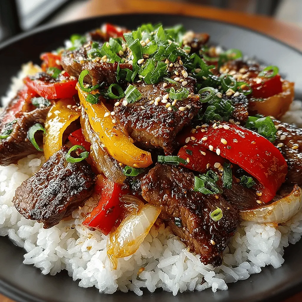 When it comes to quick, delicious meals that pack a punch, the Sizzling Beef & Bell Pepper Fiesta stands out as a vibrant and enticing option. This dish is a delightful stir-fry that seamlessly blends tender beef with a medley of fresh, colorful bell peppers, creating a culinary experience that is as visually appealing as it is flavorful. Perfect for busy weeknights or festive gatherings, this recipe caters to a variety of dietary preferences while delivering a satisfying meal in under 30 minutes.