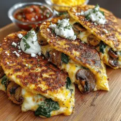 Cheesy Spinach and Mushroom Quesadillas Recipe