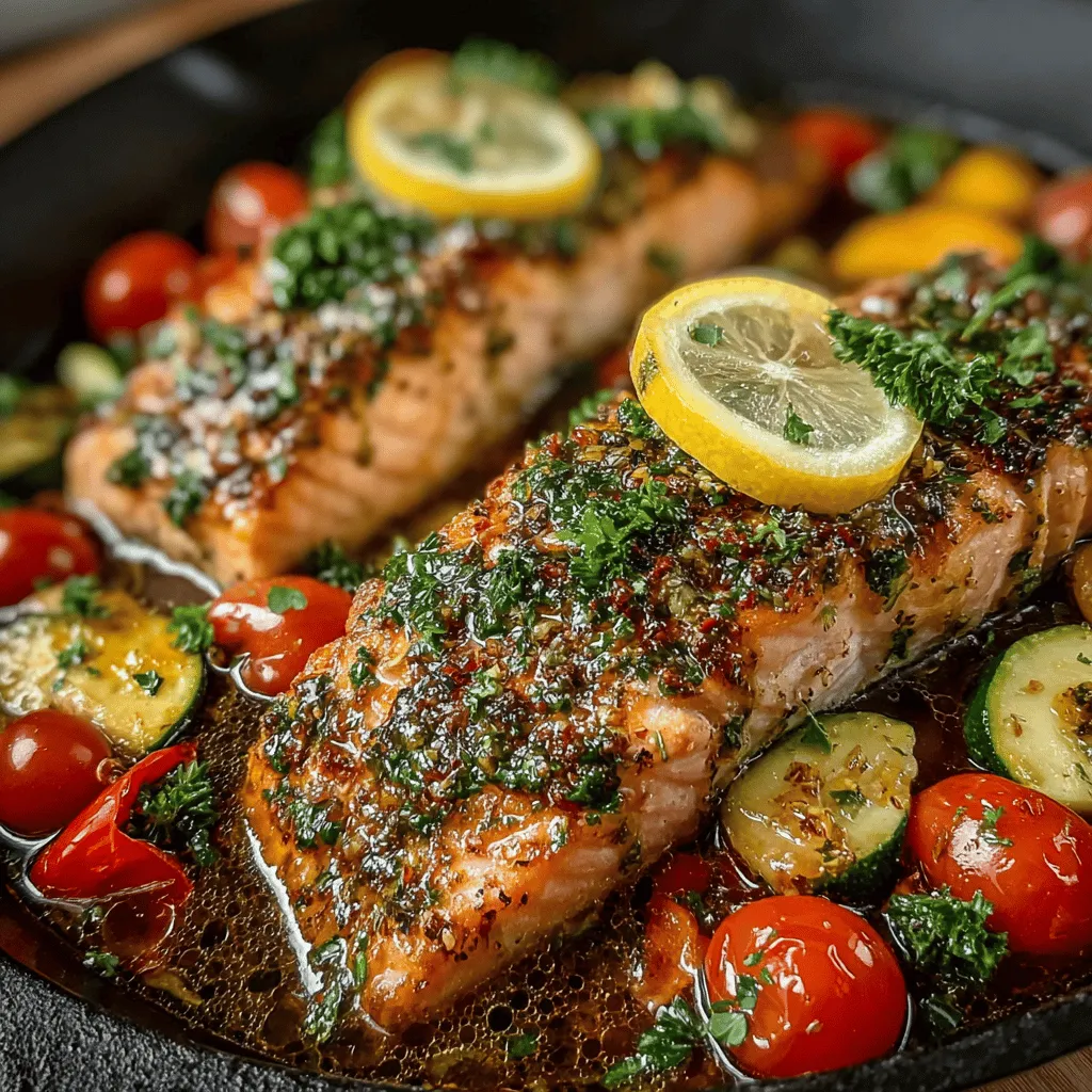 When it comes to creating a meal that is both quick to prepare and bursting with flavor, the Zesty Lemon Garlic Salmon Delight stands out as a top choice. This dish is a harmonious blend of fresh ingredients that not only tantalize the taste buds but also deliver a wealth of nutritional benefits. Whether you're looking for a healthy weeknight dinner or aiming to impress guests at a special gathering, this recipe is designed to fulfill both needs effortlessly. Best of all, you can whip it up in under 30 minutes, making it a convenient option for anyone with a busy lifestyle.