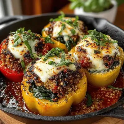 Speedy Turkey and Spinach Stuffed Peppers