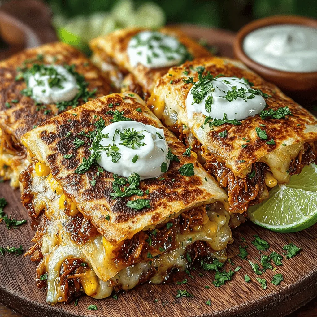 When it comes to quick and satisfying meals, few dishes can rival the delight of Smoky BBQ Chicken & Sweet Corn Quesadillas. This recipe seamlessly marries the bold, smoky flavors of BBQ chicken with the sweet crunch of corn, all wrapped up in a warm, cheesy tortilla. It’s a dish that is not only easy to prepare but also versatile enough to serve at busy weeknight dinners, casual gatherings with friends, or as the perfect snack for game day. The simplicity of this recipe makes it an appealing option for both novice cooks and seasoned chefs, inviting you to explore a world of flavors with minimal effort.