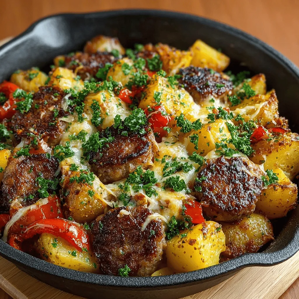 The Sizzling Sausage & Spud Skillet is a hearty and comforting dish that brings together the rich flavors of Italian sausage and tender potatoes in a delightful one-pan meal. Perfect for busy families or individuals, this recipe simplifies cooking by minimizing cleanup while maximizing taste. The versatility of this dish allows you to customize the ingredients based on your personal preferences, making it a go-to option for any night of the week.