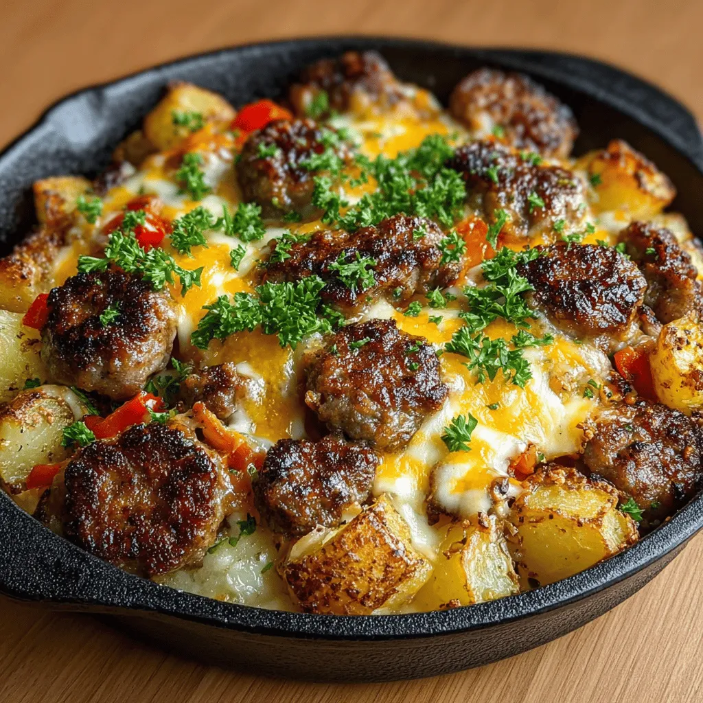 The Sizzling Sausage & Spud Skillet is a hearty and comforting dish that brings together the rich flavors of Italian sausage and tender potatoes in a delightful one-pan meal. Perfect for busy families or individuals, this recipe simplifies cooking by minimizing cleanup while maximizing taste. The versatility of this dish allows you to customize the ingredients based on your personal preferences, making it a go-to option for any night of the week.
