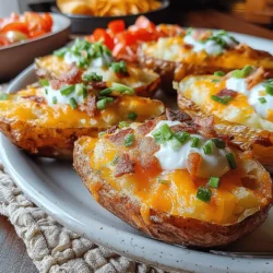There’s something undeniably comforting about a plate of loaded baked potato skins. Whether it’s the crispy exterior or the warm, cheesy filling, these delicious bites evoke a sense of home and warmth. Perfect for chilly evenings or as a delightful appetizer at gatherings, they are sure to please a crowd.