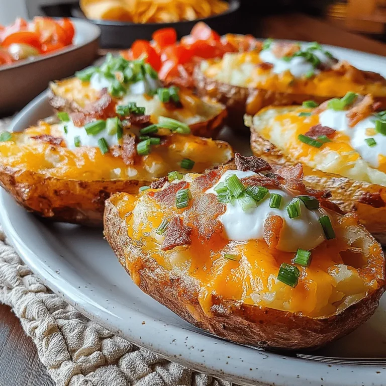 There’s something undeniably comforting about a plate of loaded baked potato skins. Whether it’s the crispy exterior or the warm, cheesy filling, these delicious bites evoke a sense of home and warmth. Perfect for chilly evenings or as a delightful appetizer at gatherings, they are sure to please a crowd.
