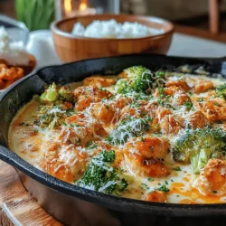 Creamy Chicken and Broccoli Skillet Dinner