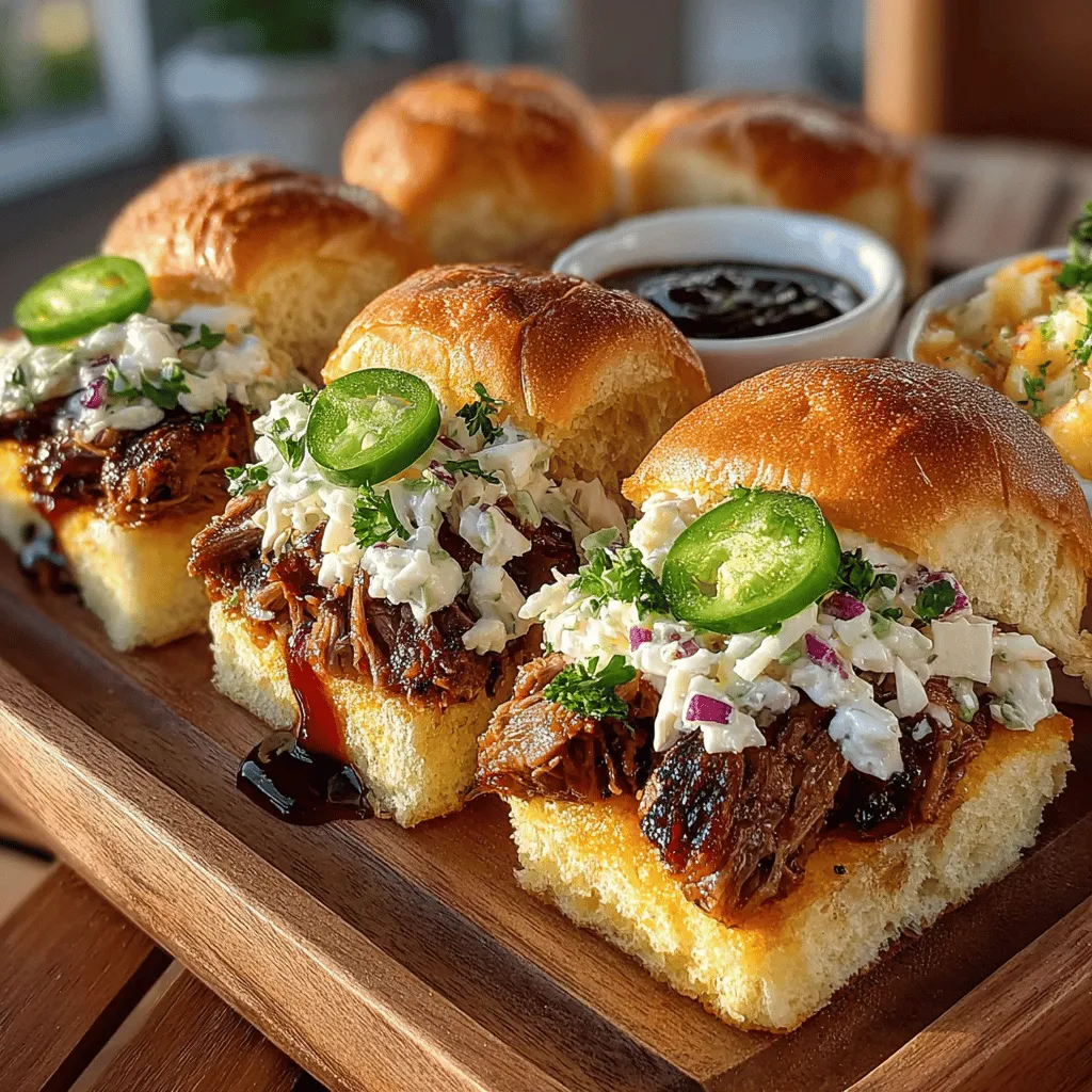 BBQ pulled pork sliders are a delightful addition to any gathering, party, or family dinner. The combination of smoky and sweet flavors makes this dish irresistible, appealing to both adults and children alike. Using a slow cooker not only simplifies the cooking process but also allows busy cooks to prepare this mouthwatering meal with minimal effort. Imagine tender, flavorful pulled pork nestled in soft slider buns, topped with crunchy coleslaw—perfect for a casual get-together or a cozy family night.