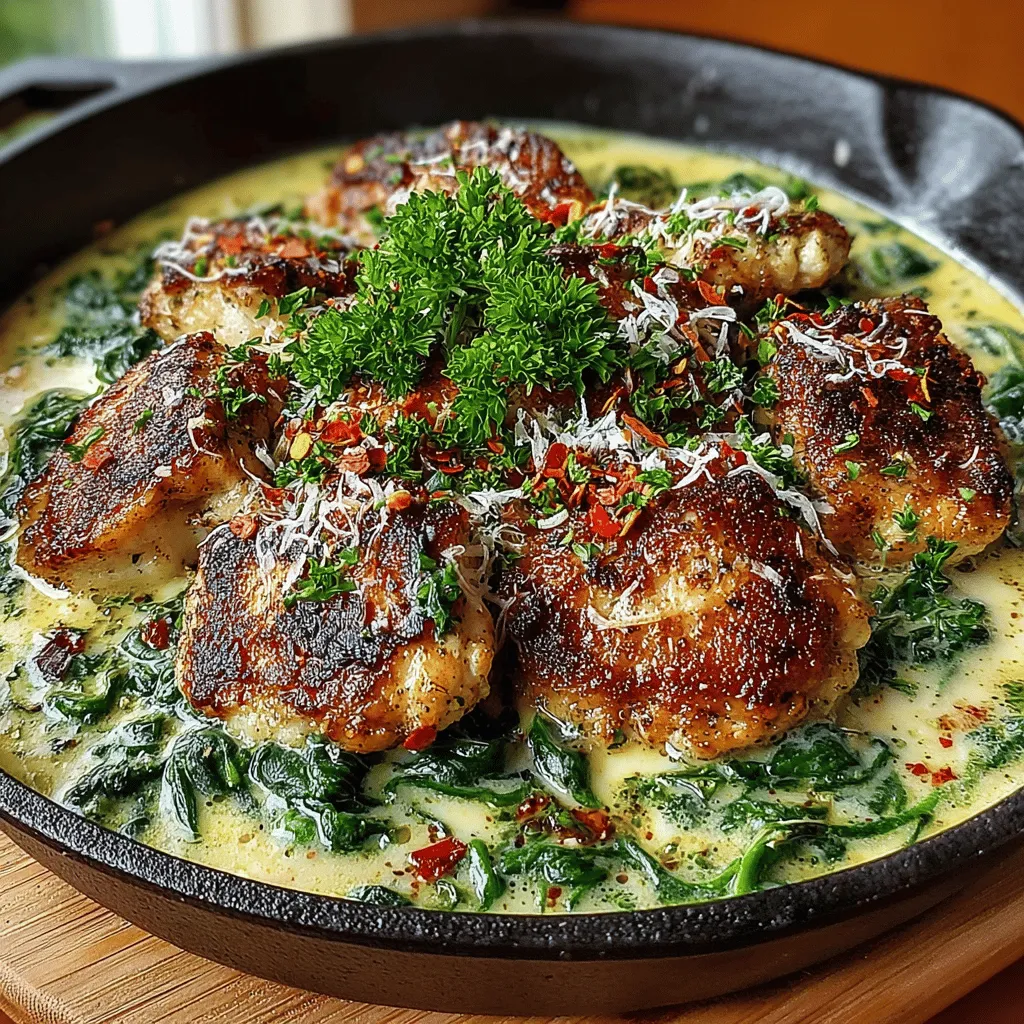 In the realm of easy weeknight dinners, the Creamy Garlic Chicken & Spinach Skillet stands out as a delightful blend of flavors, textures, and wholesome ingredients. This one-pan dish not only simplifies the cooking process but also delivers a rich, creamy sauce that perfectly complements tender chicken and vibrant spinach. Whether you're a busy professional, a parent juggling multiple responsibilities, or simply someone who appreciates a satisfying meal without the fuss, this recipe is designed to impress and nourish. Join us as we explore the step-by-step process of creating this delectable dish, including tips on ingredient selection, preparation, and serving suggestions.