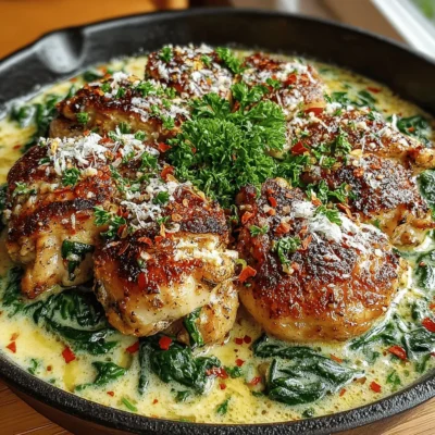 Creamy Garlic Chicken & Spinach Skillet