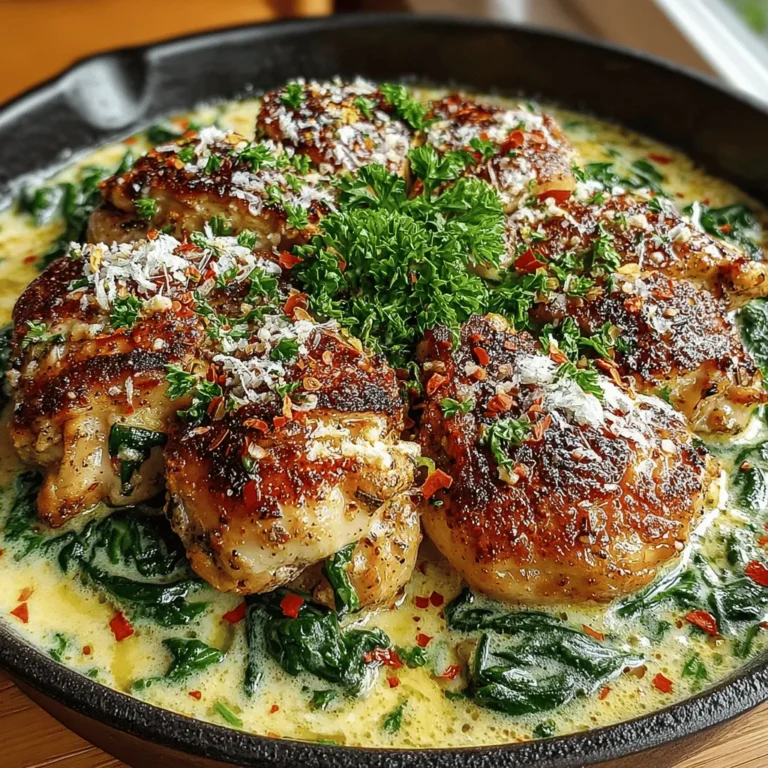 In the realm of easy weeknight dinners, the Creamy Garlic Chicken & Spinach Skillet stands out as a delightful blend of flavors, textures, and wholesome ingredients. This one-pan dish not only simplifies the cooking process but also delivers a rich, creamy sauce that perfectly complements tender chicken and vibrant spinach. Whether you're a busy professional, a parent juggling multiple responsibilities, or simply someone who appreciates a satisfying meal without the fuss, this recipe is designed to impress and nourish. Join us as we explore the step-by-step process of creating this delectable dish, including tips on ingredient selection, preparation, and serving suggestions.