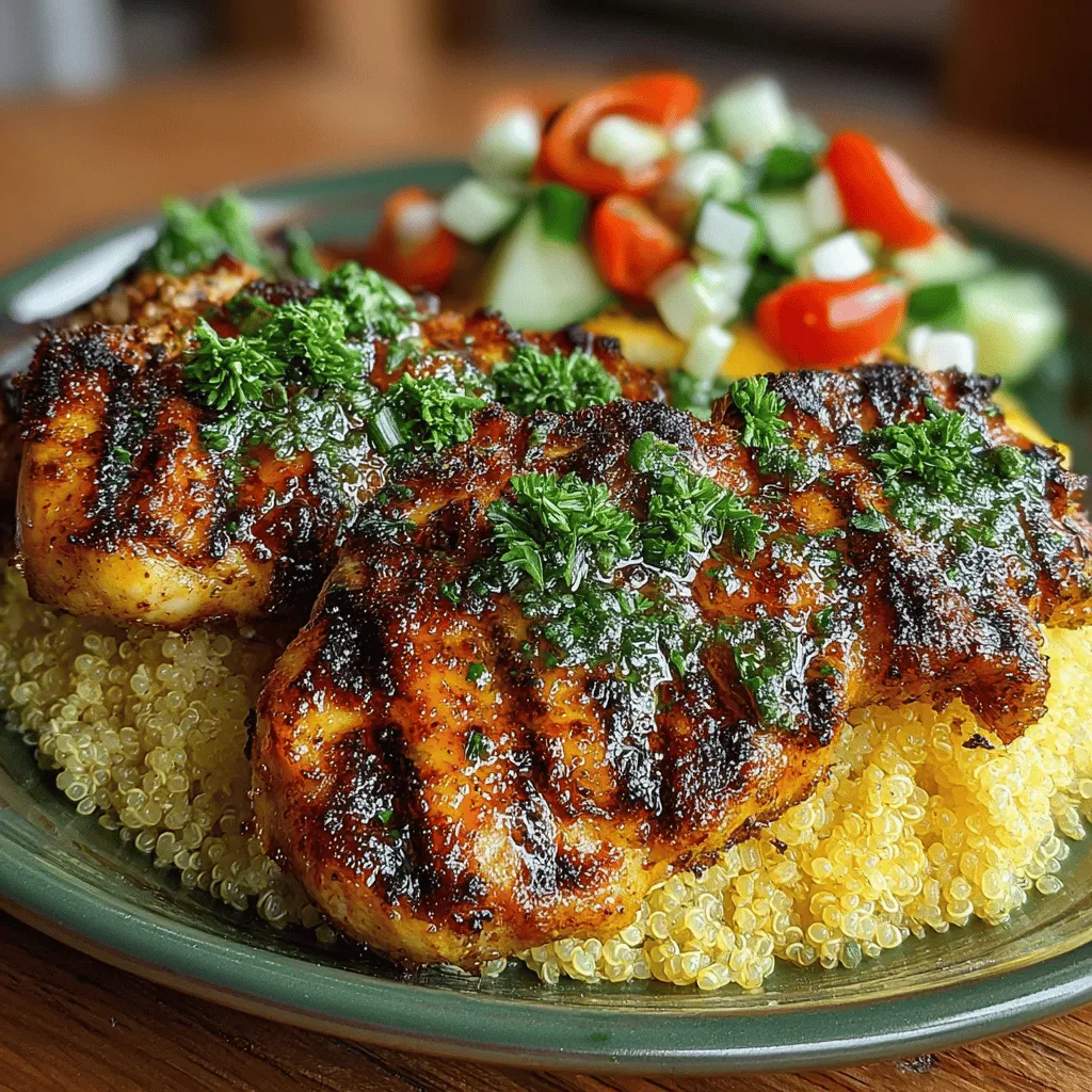 Zesty Lemon Herb Grilled Chicken with Quinoa is a vibrant dish that brings together the tangy brightness of fresh lemon and herbs with the satisfying heartiness of grilled chicken. This recipe is not only bursting with flavor but also offers a multitude of health benefits, making it an excellent choice for family dinners or meal prep. Grilled chicken serves as a versatile and lean protein option, while quinoa, a nutritious gluten-free grain, complements the chicken beautifully, providing a complete meal that is both filling and nourishing.