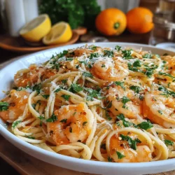 Zesty Lemon Garlic Shrimp Pasta