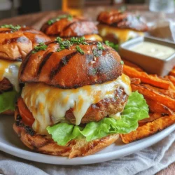 Savory Mushroom & Swiss Stuffed Turkey Burgers