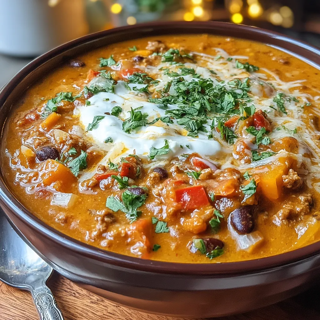 As autumn leaves begin to fall, there's nothing quite like a warm bowl of chili to embrace the season. This Spiced Autumn Delight combines the earthy flavors of pumpkin with the savory richness of turkey, creating a dish that’s as comforting as it is nourishing. Perfect for chilly evenings, it’s an ideal way to celebrate the bounty of fall harvests.