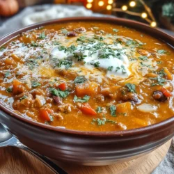 Spiced Autumn Delight: Savory Pumpkin & Turkey Chili