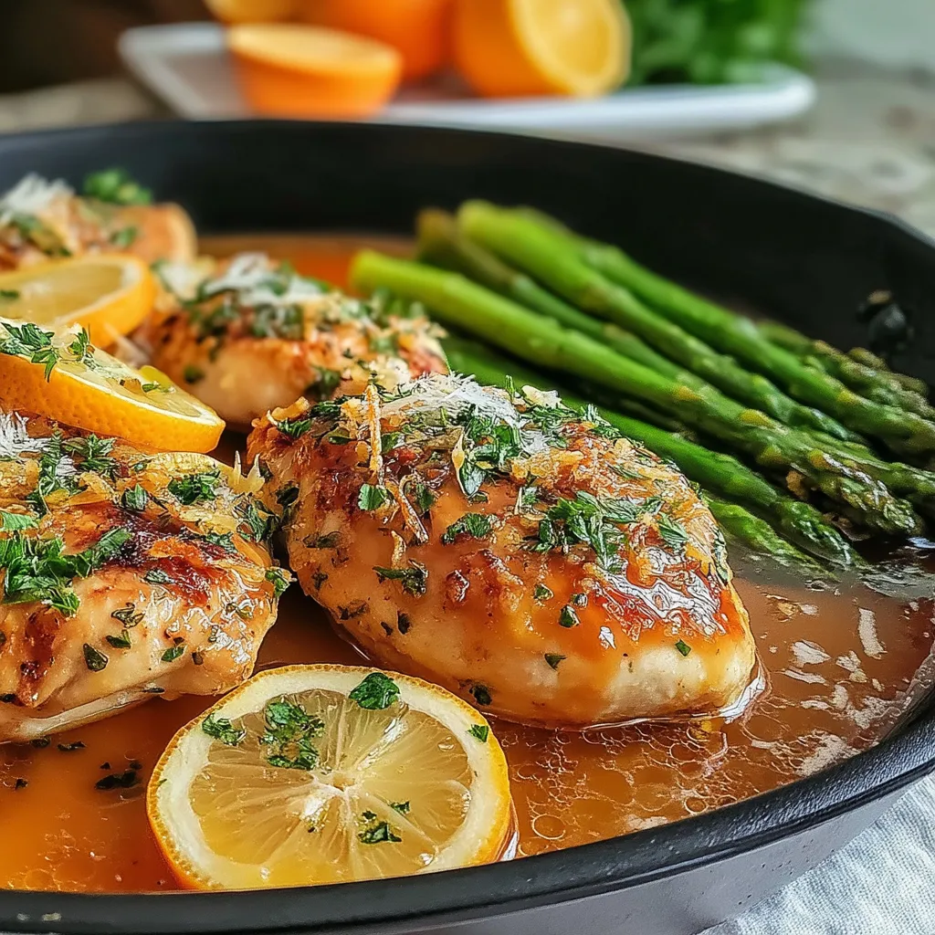 Zesty Skillet Lemon Herb Chicken with Asparagus is a delightful dish that brings a burst of freshness to your dinner table. The bright flavors of lemon and a medley of herbs elevate the juicy chicken, making it a perfect choice for those seeking a quick yet satisfying meal. This recipe is not only delicious but also visually appealing, with vibrant greens and golden chicken that make for an enticing presentation.